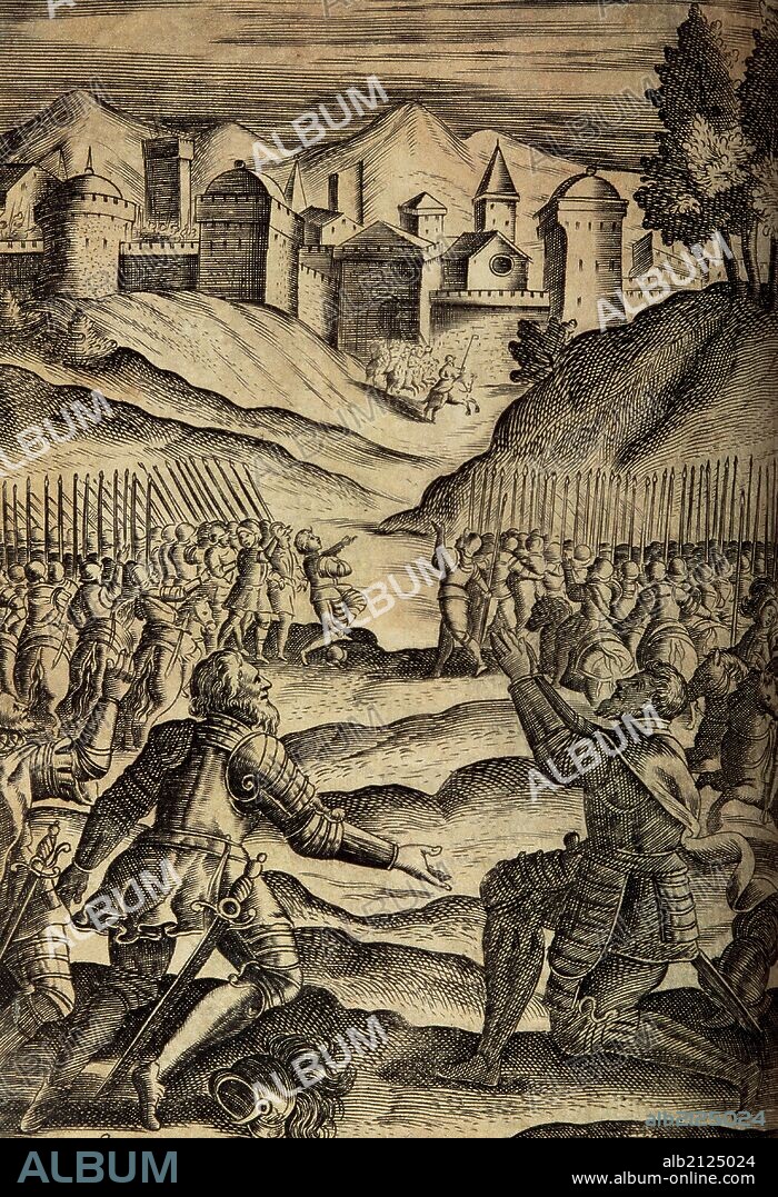 TASSO, Torcuato (1544-1595). Poeta italiano. "GERUSALEME LIBERATA", 1581. Poema épico en 20 cantos que narra las proezas de Godofredo de Bouillon (1061-1100) durante la Primera Cruzada. Impreso en Venecia, en el 1787. Grabado.