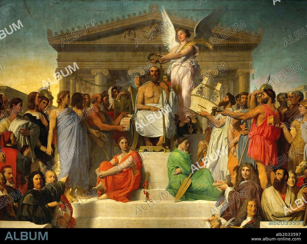 Jean Auguste Dominique Ingres / 'La apoteosis de Homero', 1827, Óleo sobre lienzo, 386 x 515 cm.