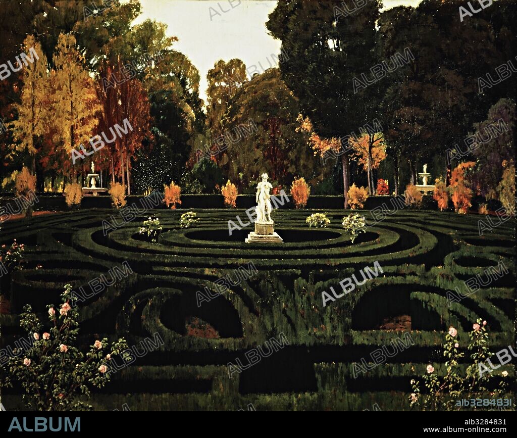 SANTIAGO RUSIÑOL. Santiago Rusiñol / 'The Old Faun', Oil on canvas.