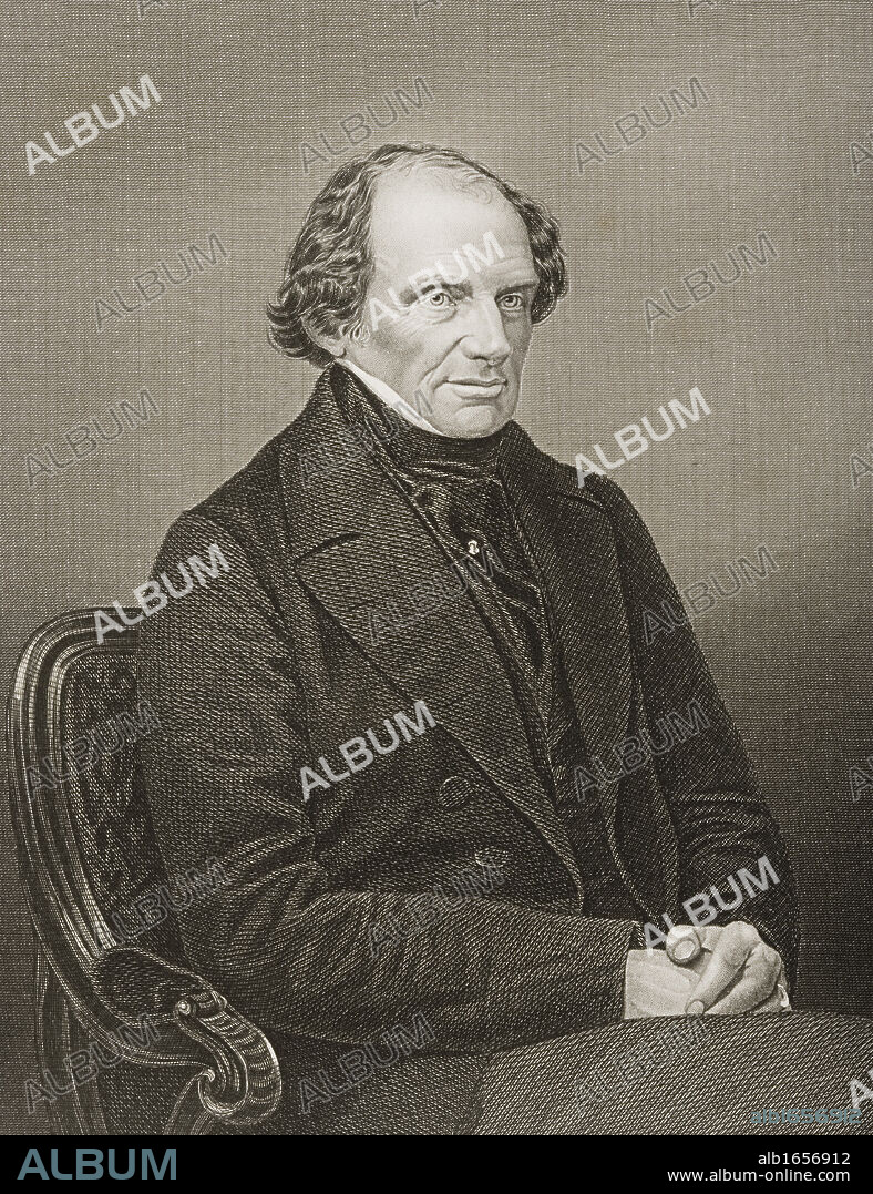 Lord John Russell,1st.Earl Russell, (1792-1878), Prime Minister of England.Engraved by D.J. Pound from a photograph by Mayall. From the book "The Drawing-Room Portrait Gallery of Eminent Personages" Published in London 1859.