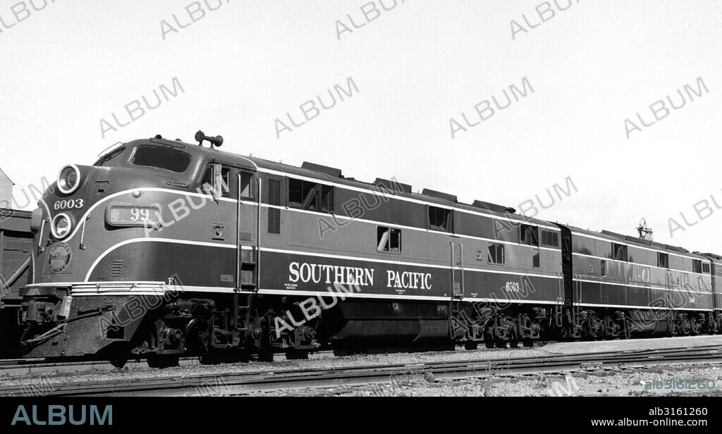 California: c. 1956 One of the Southern Pacific Railroad's Coast Daylight trains that ran between Los Angeles and San Francisco.