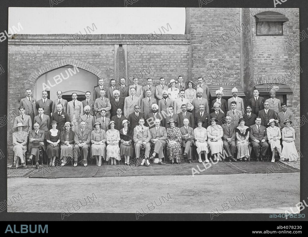 UNKNOWN. A mixed group of police officers and ladies taken during Punjab Police Week at the Police Training School, Phillaur. Portraits of Indian police Groups. Feb. 1935. Source: Photo 348/(10).