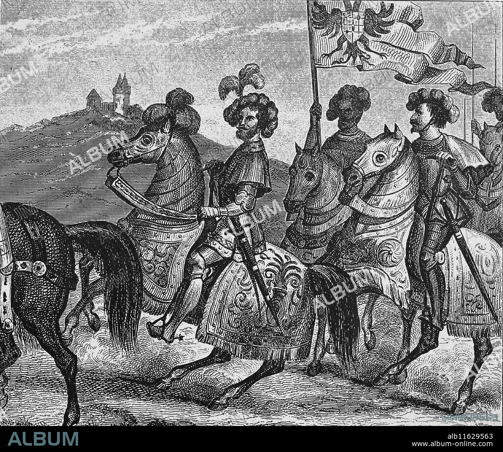 HENRY WINKLES and JOHAN GEORGE HECK. Modern age. Army. 15th- 16th century. Engraving. Iconographic Enclyclopaedia of science, Literature and Art. 19th century.