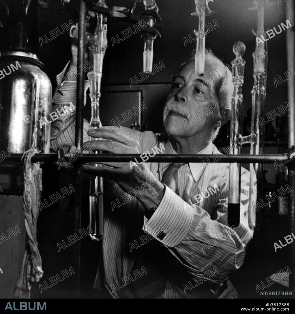 Gilbert Newton Lewis (October 23, 1875 - March 23, 1946) was an American physical chemist known for the discovery of the covalent bond, his purification of heavy water, his reformulation of chemical thermodynamics in a mathematically rigorous manner accessible to ordinary chemists, his theory of Lewis acids and bases, and his photochemical experiments. In 1916, he also proposed his theory of bonding and added information about electrons in the periodic table of the elements. In 1926, Lewis coined the term "photon" for the smallest unit of radiant energy. In 1933, he started his research on isotope separation. Though he was nominated 35 times, he never won the Nobel Prize in Chemistry. On March 23, 1946, Lewis was found dead in his Berkeley laboratory where he had been working with hydrogen cyanide; many postulated that the cause of his death was suicide. He was 70 years old.