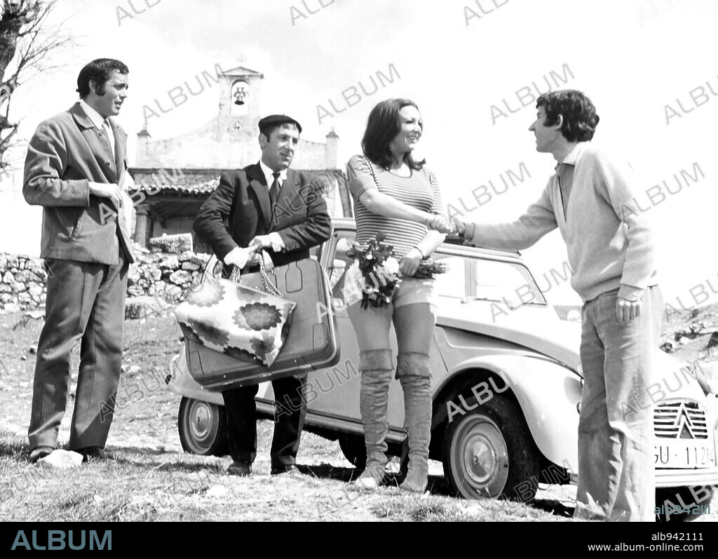 ALFREDO LANDA y JOSE SACRISTAN en GUAPO HEREDERO BUSCA ESPOSA, 1972.