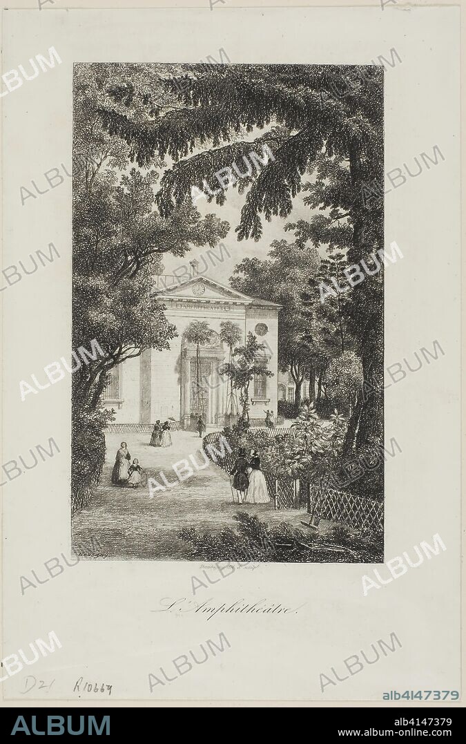 CHARLES FRANCOIS DAUBIGNY. The Amphitheatre of the Jardin des Plantes. Charles François Daubigny; French, 1817-1878. Date: 1842. Dimensions: 175 × 110 mm (image); 242 × 161 mm (sheet). Etching on white wove paper. Origin: France.