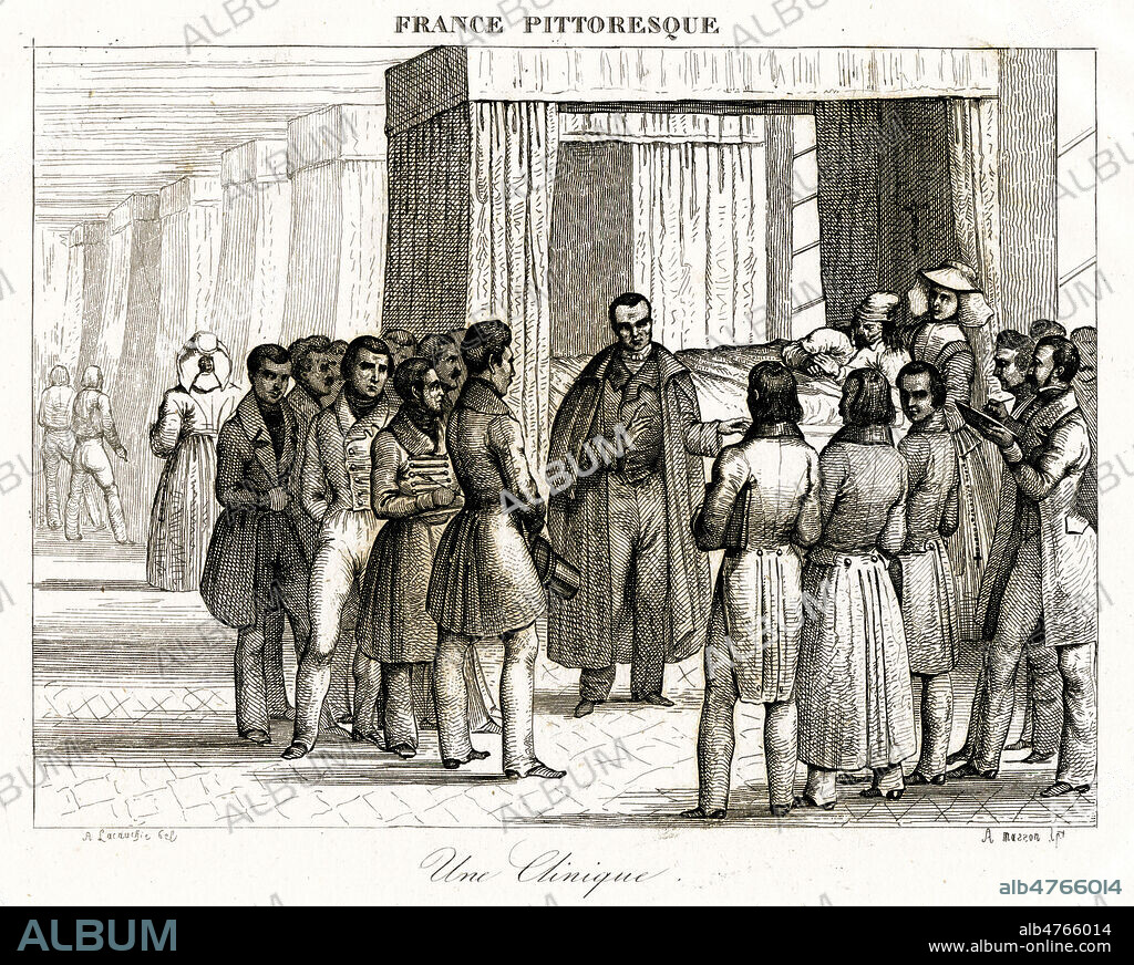 Une clinique (de la Faculte de Medecine). Illustration de Alexandre LACAUCHIE (1802-1881) pour La France pittoresque de 1835. Credit : Collection Jonas/Kharbine-Tapabor.