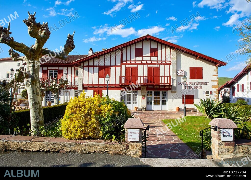 Hotel Restaurant Ithurria, Ainhoa, Pyrénées-Atlantiques department, Aquitaine region, France, Europe.