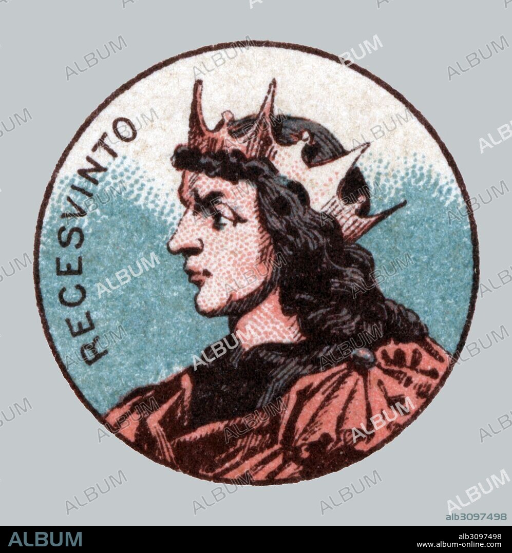 España. Edad media. Recesvinto (?-672), rey de los visigodos del 653 al 672.