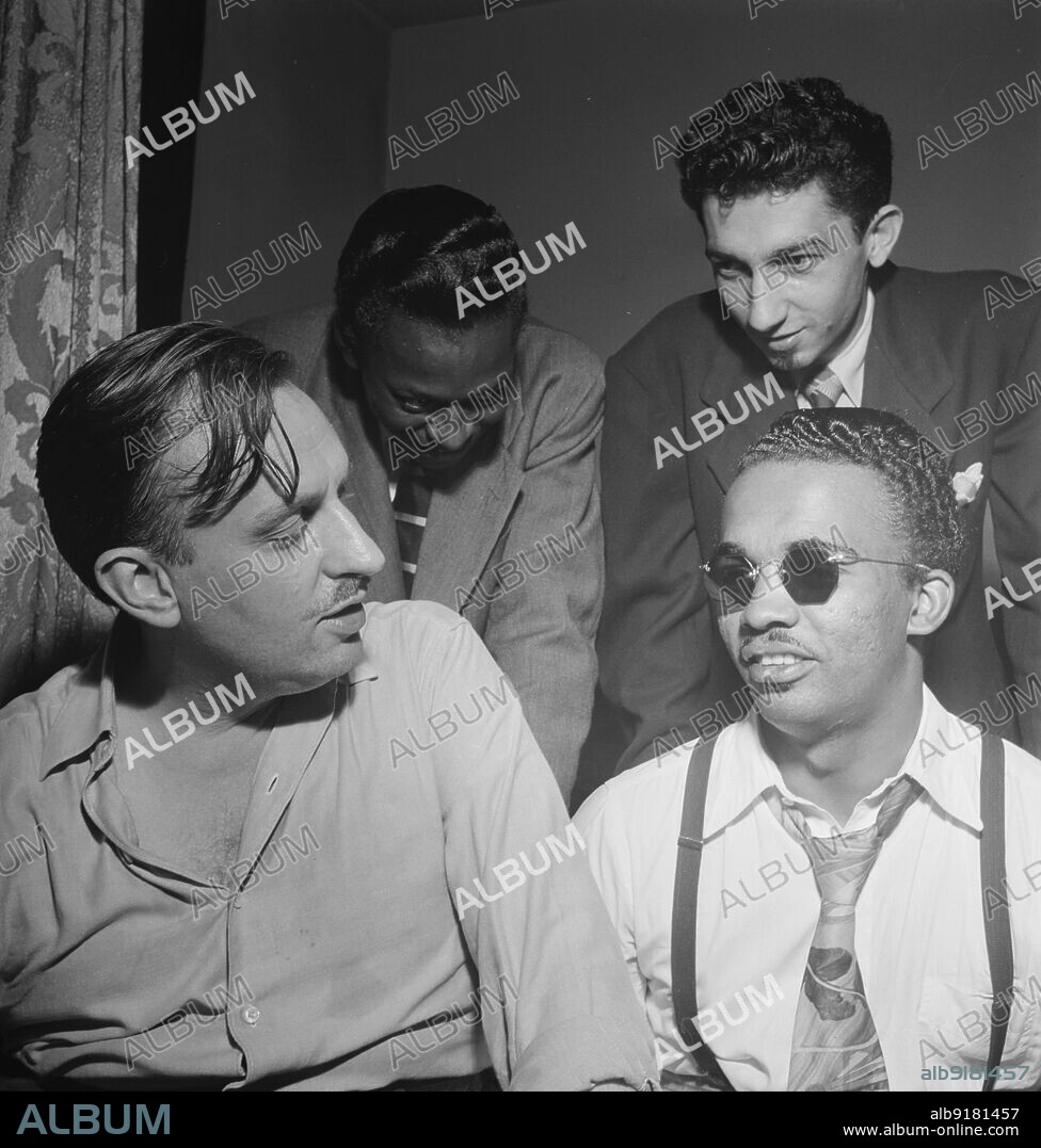 WILLIAM PAUL GOTTLIEB. Portrait of Howard McGhee, Brick Fleagle, and Miles Davis, New York, N.Y., ca. Sept. 1947.