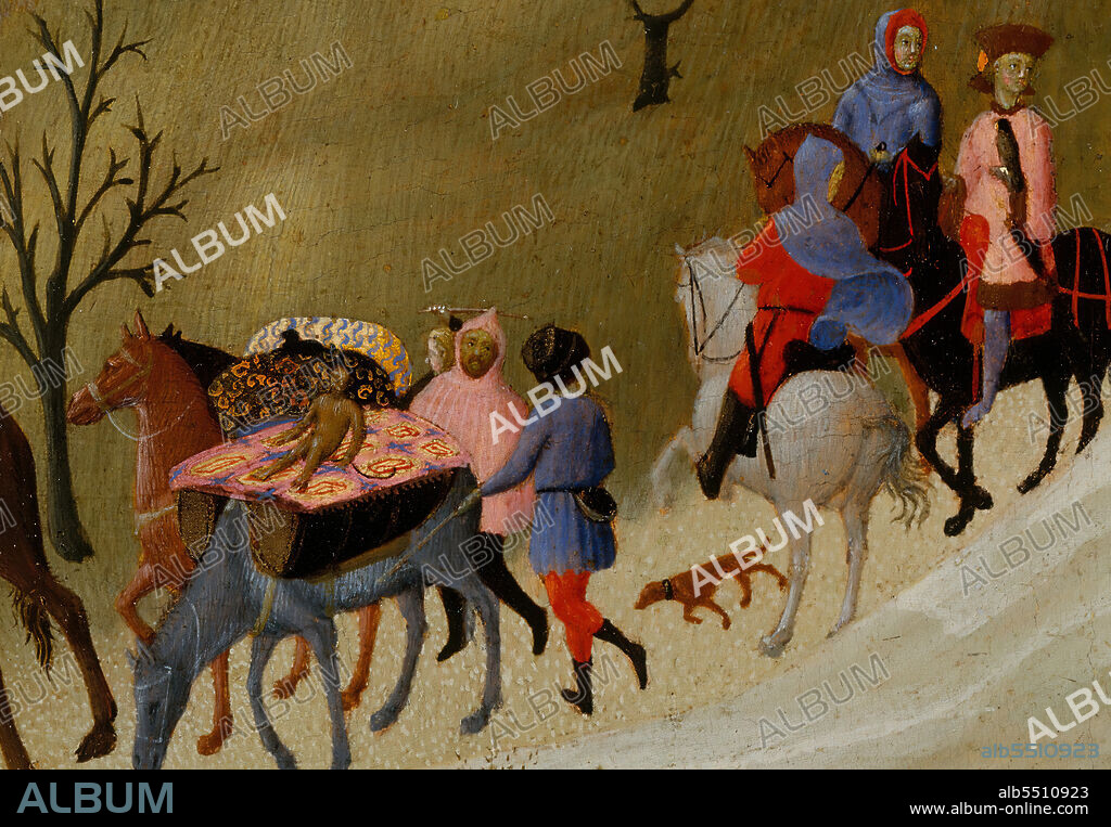 SASSETTA. The Journey of the Magi, ca. 1433-35. Detail from a larger artwork.