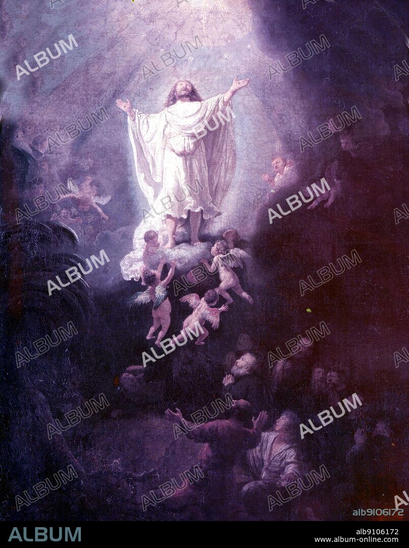 Ascension. by RembAlte. Pinakothek, Munich, Germany. Forty days after He arose from the dead, Jesus ascended into Heaven before His disciples. Rembrandt Harmenszoon van Rijn (July 15, 1606 - October 4, 1669) is generally considered one of the greatest painters in European art history and the most important in Dutch history. ©2006 TopFoto.