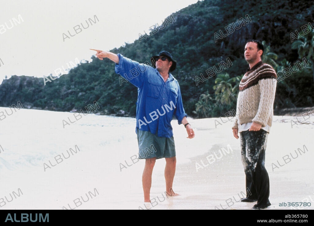 ROBERT ZEMECKIS and TOM HANKS in CAST AWAY, 2000, directed by ROBERT ZEMECKIS. Copyright DREAMWORKS PICTURES/TWENTIETH CENTURY FOX.