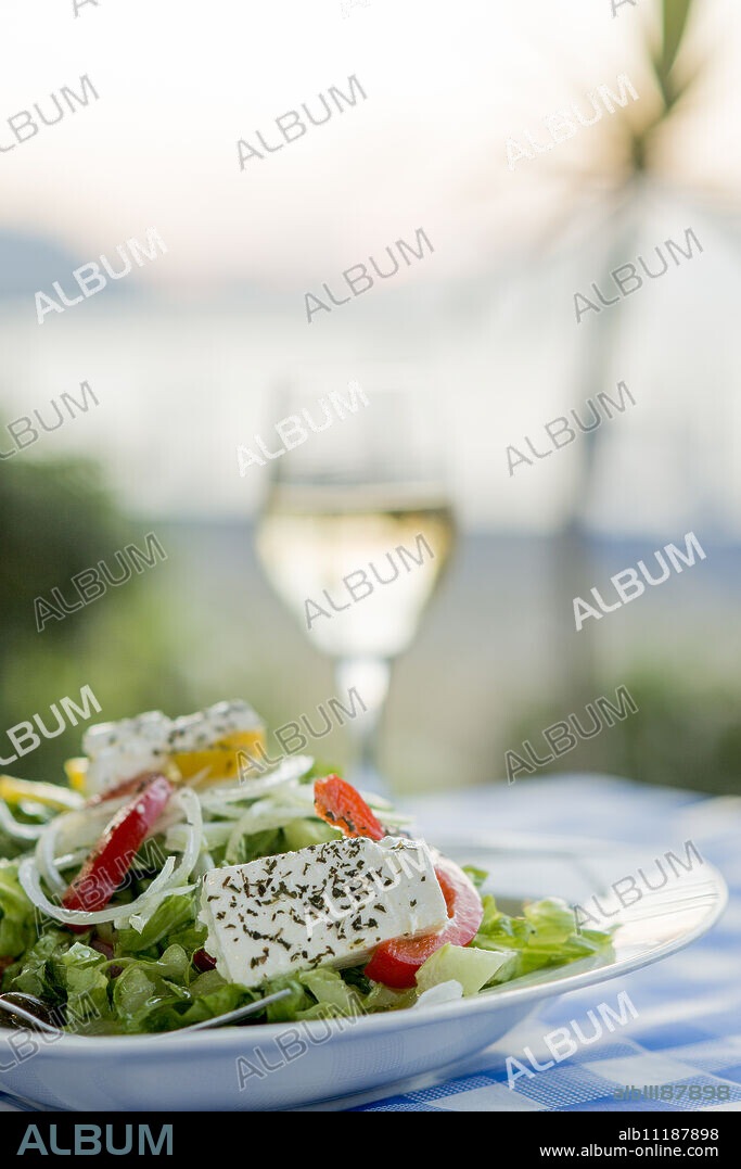 Cypriot Village Salad, Latchi, Cyprus, Mediterranean, Europe.