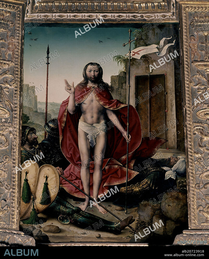 JUAN DE FLANDES (1465-1519). RESURRECCION DE JESUCRISTO - PINTURA DEL RETABLO MAYOR DE LA CATEDRAL DE PALENCIA - SIGLO XVI - RENACIMIENTO ESPAÑOL.