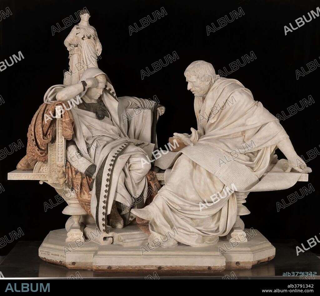 EDUARDO BARRÓN. Eduardo Barrón González / 'Nero and Seneca'. 1904. Plaster.