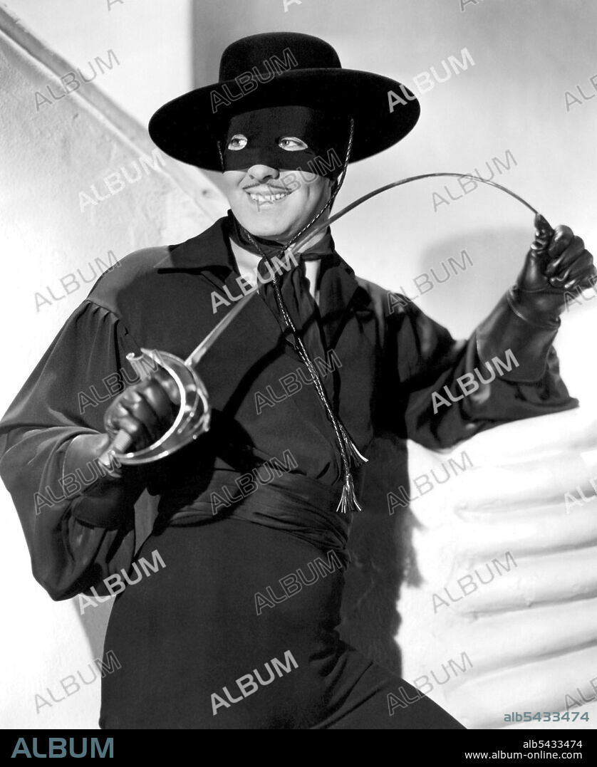 TYRONE POWER dans THE MARK OF ZORRO, 1940, réalisé par ROUBEN MAMOULIAN. Copyright 20TH CENTURY FOX.