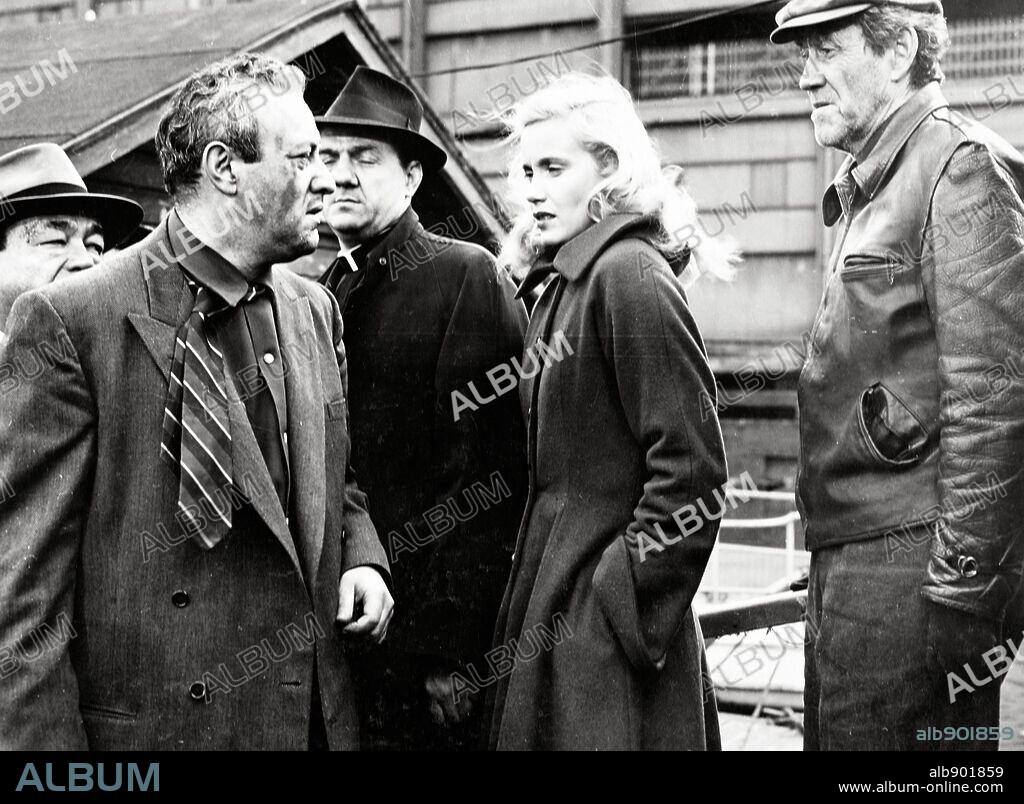 EVA MARIE SAINT, JOHN HAMILTON, KARL MALDEN and LEE J. COBB in ON THE WATERFRONT, 1954, directed by ELIA KAZAN. Copyright COLUMBIA PICTURES.
