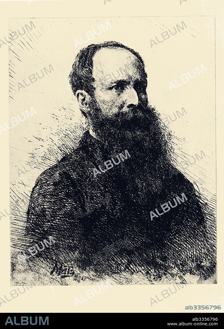 VASILY VASILYEVICH MATE (MATHé). Portrait of the painter Vasili Vereshchagin (1842-1904).