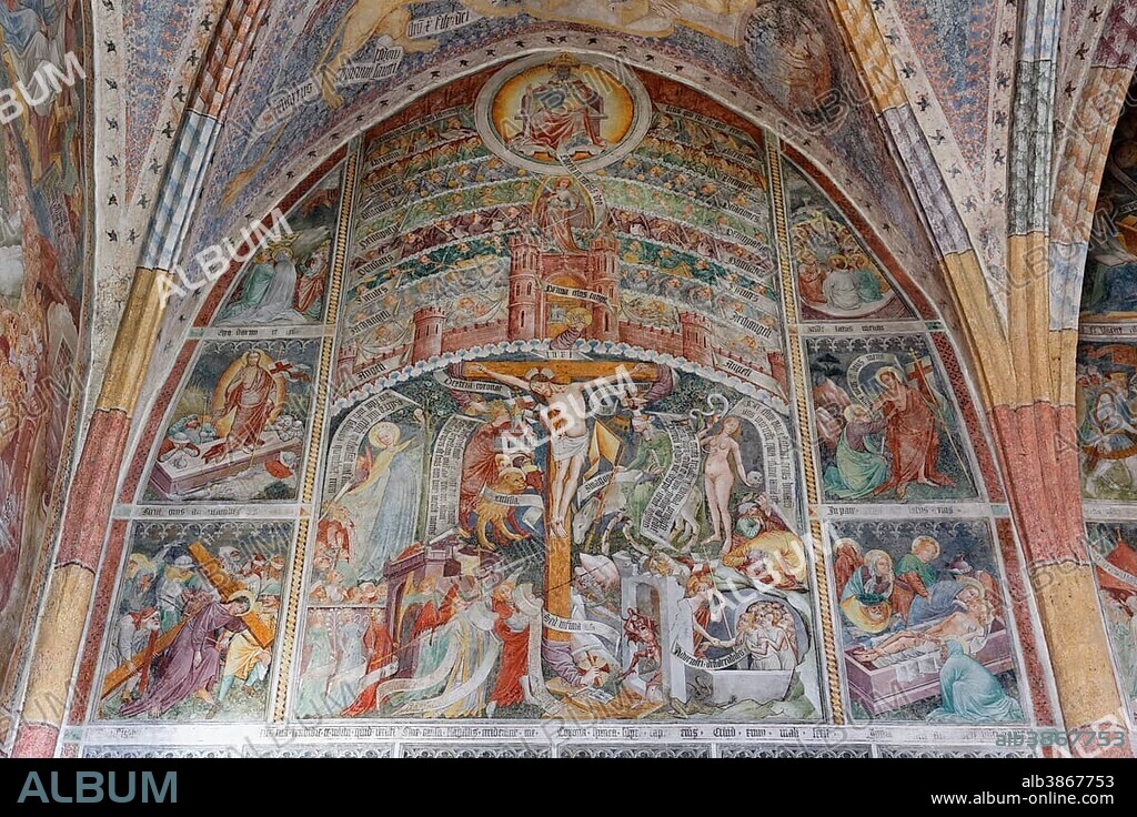 Lebendes Kreuz frescoes, 1470 - 1475, by Thomas von Villach, in the parish church of St. Andreas, Thörl-Maglern, Villach-Land District, Carinthia, Austria