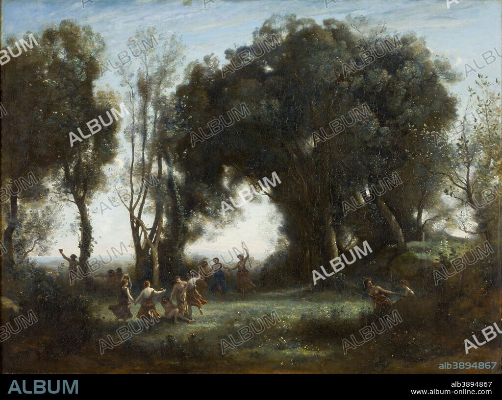 CAMILLE COROT. Une matinée, la danse des nymphes / A Morning. The dance of the Nymphs. Date/Period: Ca. 1850. Painting. Oil on canvas. Height: 98 cm (38.5 in); Width: 131 cm (51.5 in).