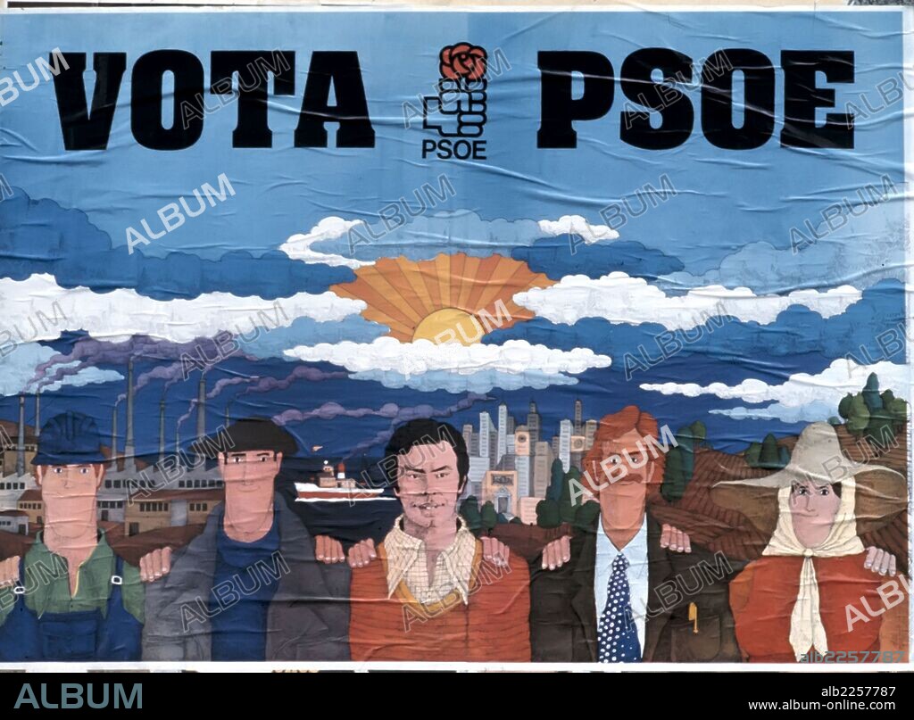 FELIPE GONZALEZ. POLITICO ESPAÑOL. SEVILLA 1942. CARTEL ELECTORAL ELECCIONES GENERALES AÑO 1982. PSOE.
