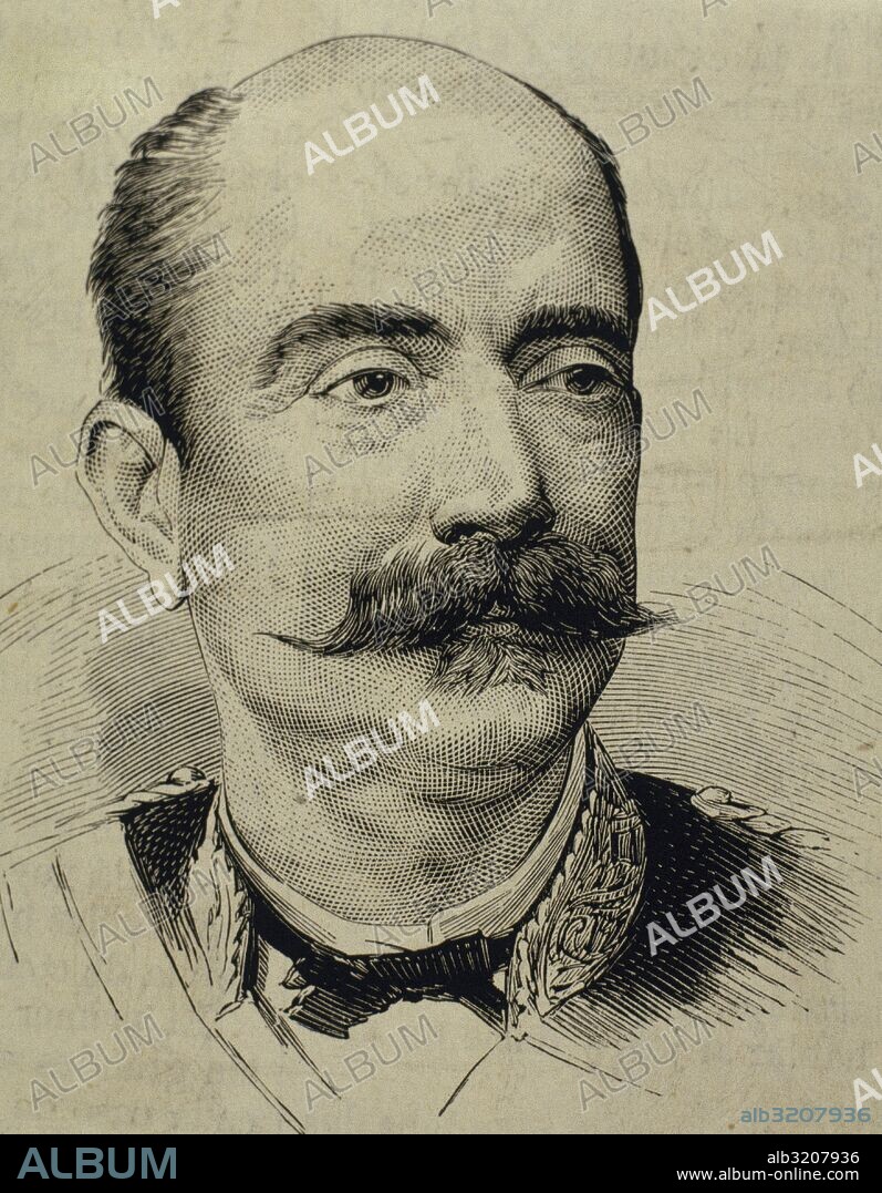 PRIMO DE RIVERA Y SOBREMONTE, Fernando (Sevilla, 1831-Madrid, 1921). Militar y político español, hijo de José Primo de Rivera. Era capitán general de Castilla la Nueva al producirse el pronunciamiento de Martínez Campos (1874), al que se adhirió. Tras diversos cargos militares fue ministro de Guerra con Maura (1907) y Dato (1917), y presidente del Consejo de Guerra y Marina (1920-1921). Grabado del siglo XIX.