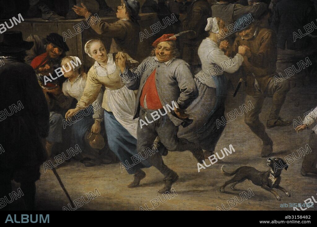 ARTE BARROCO. PAISES BAJOS ESPAÑOLES. David Teniers el Joven (1610-1690). Pintor y grabador de estilo barroco. Boda del pueblo, 1650. Oleos sobre lienzo. Detalle. Museo del Hermitage (The State Hermitage Museum). San Petersburgo. Rusia.