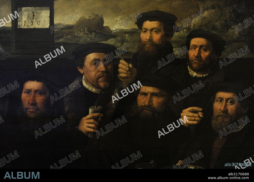 Dirck Jacobsz (1497-1567). Pintor renacentista neerlandés. Retrato de grupo de la Corporación de Tiradores de Amsterdam, 1561. Detalle. Museo del Hermitage (The State Hermitage Museum). San Petersburgo. Rusia.