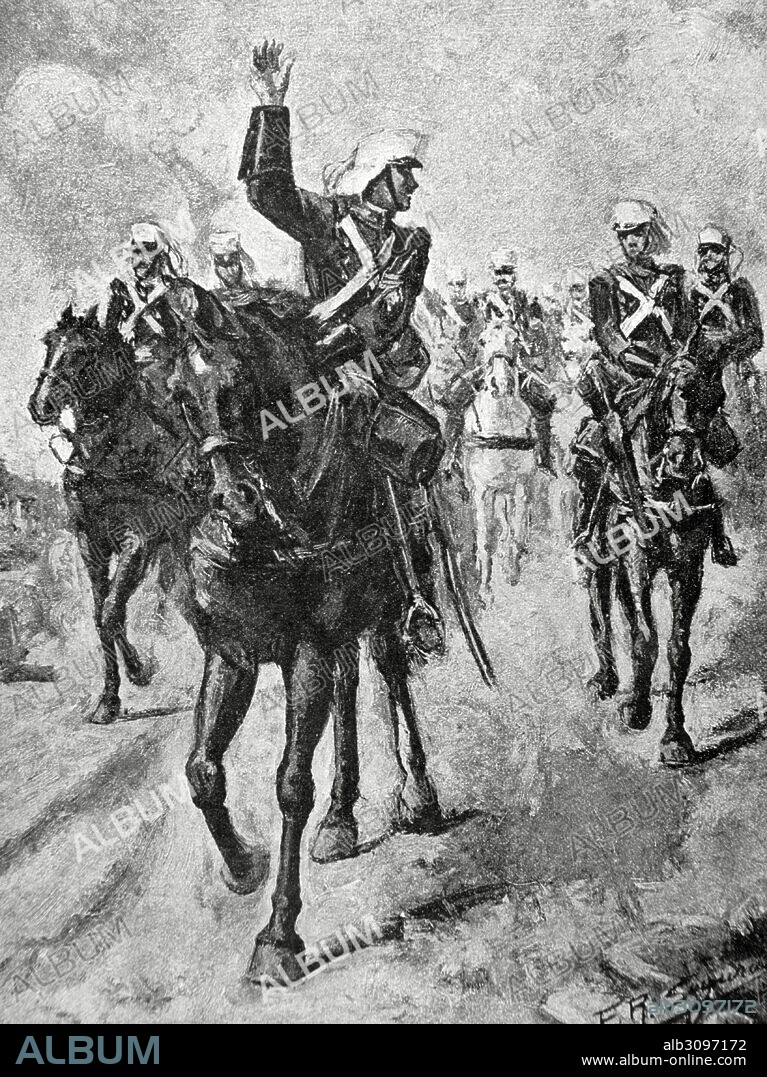 GUERRA HISPANO-ESTADOUNIDENSE o Guerra de Cuba o Guerra Hispano-Cubano-Norteamericna. Conflicto bélico entre España y EEUU en 1898, resultado de la intervención de USA en la guerra de Independencia Cubana. "Artillería española. Un alto". Grabado. La Ilustración Ibérica, 1898.