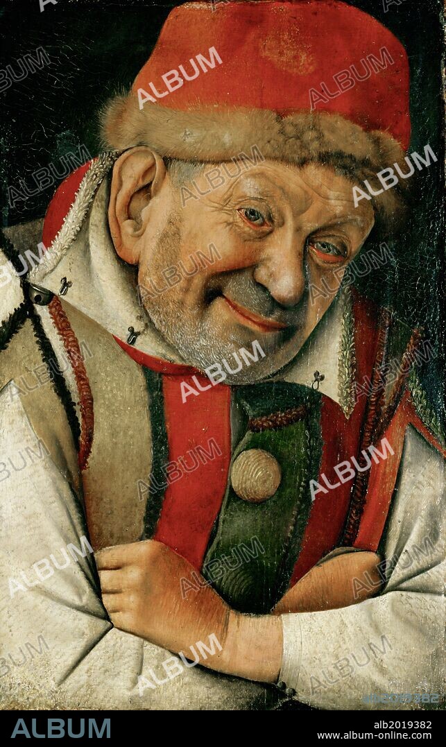 JEAN FOUQUET and JAN VAN EYCK. Jean Fouquet / 'Portrait of the Ferrara Court Jester Gonella', 1447-1450, Oil on wood, 36 x 24 cm.