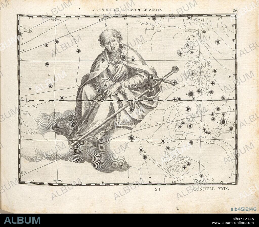 Libra, Constellation Libra, Constellatio XXVIII, p. 79, Bayer, Johann; Kager, Johann Matthias; Kilian, Lucas; Schecks, Kaspar, 1627, Julius Schiller: Coelum stellatum christianum (...). Augustae Vindelicorum [Augsburg]: praelo Andreae Apergeri, 1627.