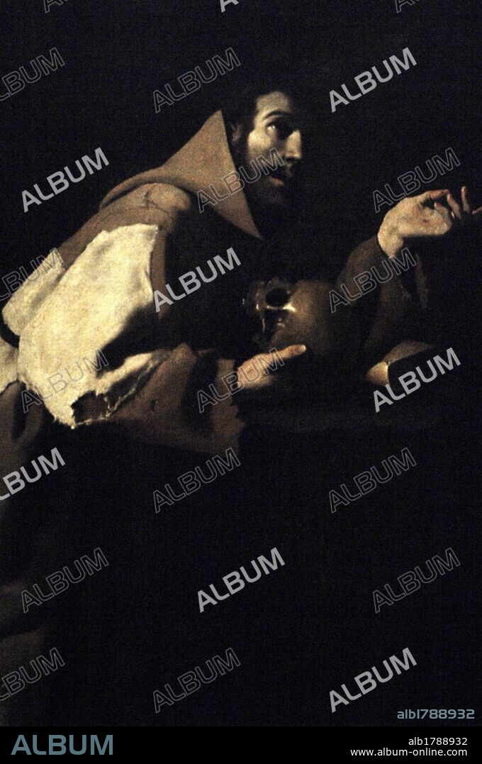 Francisco de Zurbaran (1598-1664). Spanish painter. Saint Francis in Meditation, 1639. Detail. National Gallery. London. England. United Kingdom.