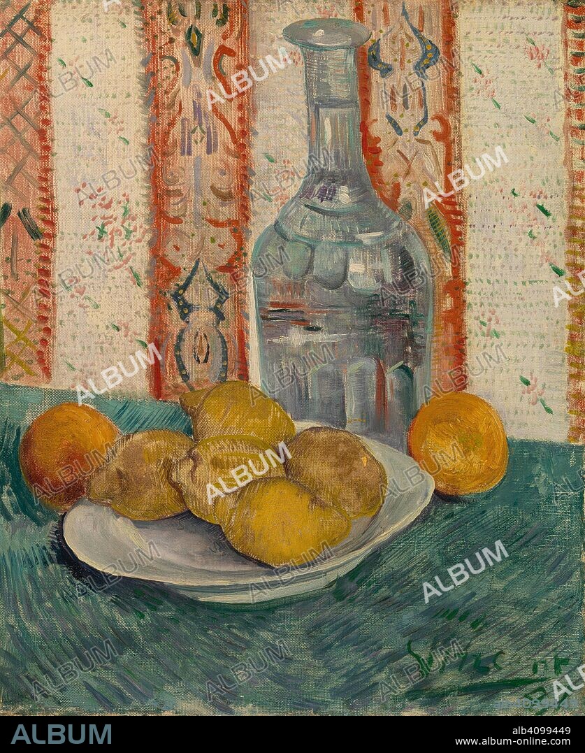 VINCENT VAN GOGH. Carafe and Dish with Citrus Fruit. Date: February-March 1887, Paris. Dimensions: 46.3 cm x 38.4 cm, 63.3 cm x 55.3 cm.