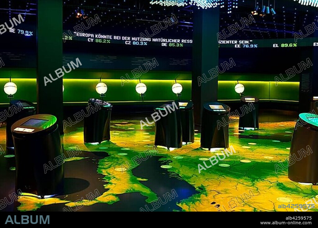 Showroom, visitors' center, Parlamentarium, European Parliament, Brussels, Belgium, Europe.