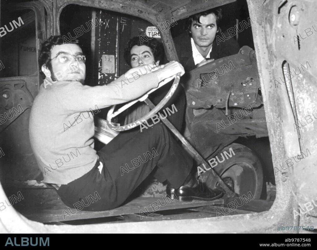 1967. The writer Fernando Arrabal with Jean Claude and Victor García.