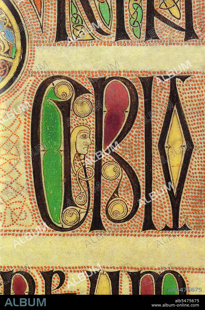 The Lindisfarne Gospels is an illuminated manuscript gospel book produced around the year 700 CE in a monastery on Lindisfarne Island, off the coast of Northumberland. It is now on display in the British Library in London. The manuscript is one of the finest works in the unique style of Hiberno-Saxon or Insular art, combining Mediterranean, Anglo-Saxon and Celtic elements. The Lindisfarne Gospels are presumed to be the work of a monk named Eadfrith, who became Bishop of Lindisfarne in 698 and died in 721. Current scholarship indicates a date around 715, and it is believed they were produced in honour of St. Cuthbert. However, it is also possible that Eadfrith produced them prior to 698, in order to commemorate the elevation of Cuthbert's relics in that year, which is also thought to have been the occasion for which the St Cuthbert Gospel was produced. The Gospels are richly illustrated in the insular style, and were originally encased in a fine leather binding covered with jewels and metals made by Billfrith the Anchorite in the 8th century. During the Viking raids on Lindisfarne, however, this cover was lost, and a replacement was made in 1852. The text is written in insular script. In the 10th century an Old English translation of the Gospels was made: a word-for-word gloss inserted between the lines of the Latin text by Aldred, Provost of Chester-le-Street. This is the oldest extant translation of the Gospels into the English language. The Gospels may have been taken from Durham Cathedral during the Dissolution of the Monasteries, ordered by Henry VIII, and were acquired in the early 17th century by Sir Robert Cotton from Thomas Walker, Clerk of the Parliaments. Cotton's library came to the British Museum in the 18th century, and from there to the British Library in London when this was separated from the British Museum.