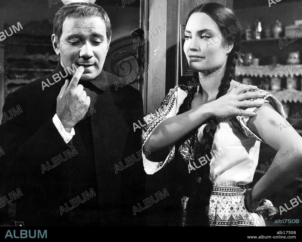 ELLEN SCHWIERS and MANFRED INGER in ARMS AND THE MAN, 1958 (HELDEN), directed by FRANZ PETER WIRTH. Copyright BAVARIA FILMKUNST.