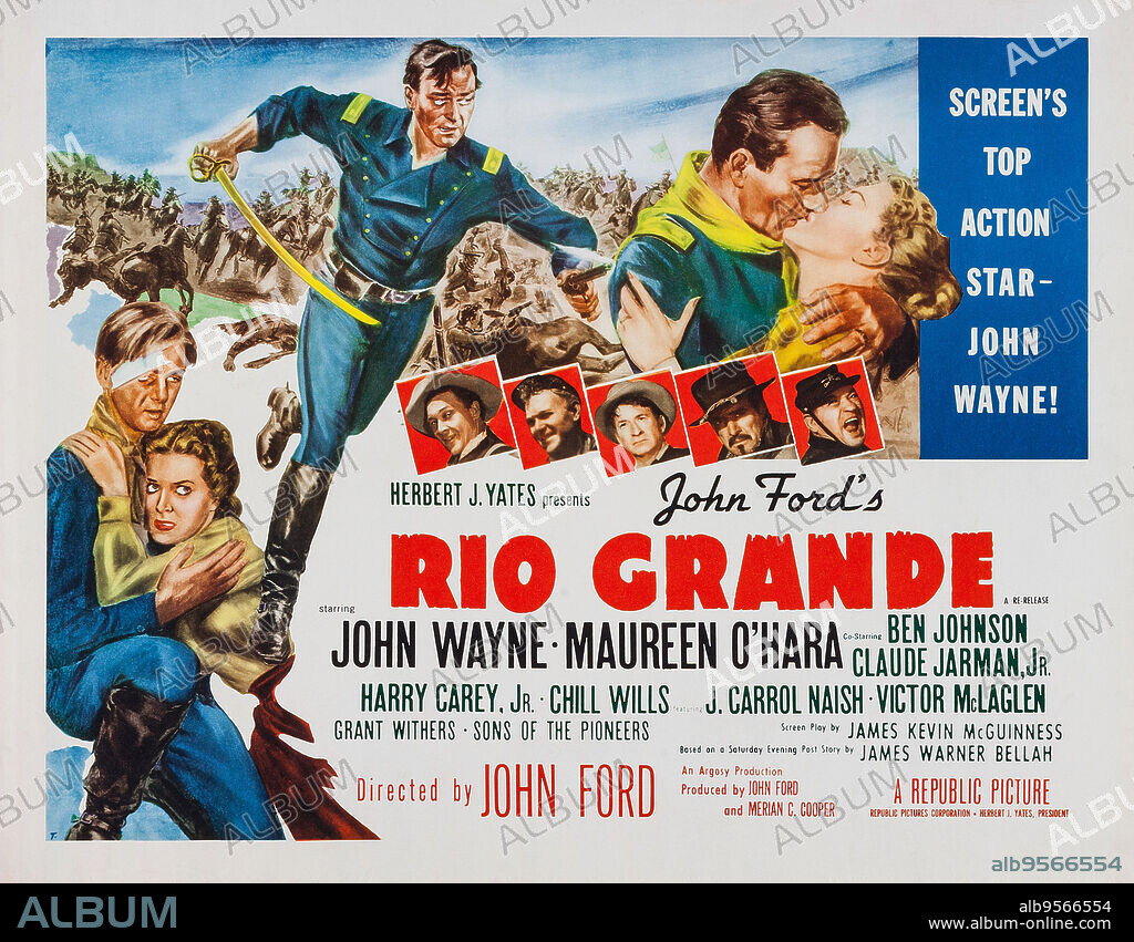 Poster of RIO GRANDE, 1950, directed by JOHN FORD. Copyright REPUBLIC PICTURES.