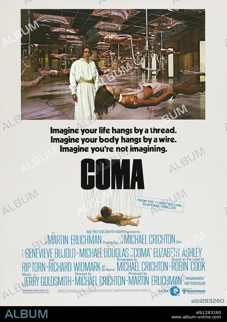 Plakat zu COMA, 1978, unter der Regie von MICHAEL CRICHTON. Copyright M.G.M.