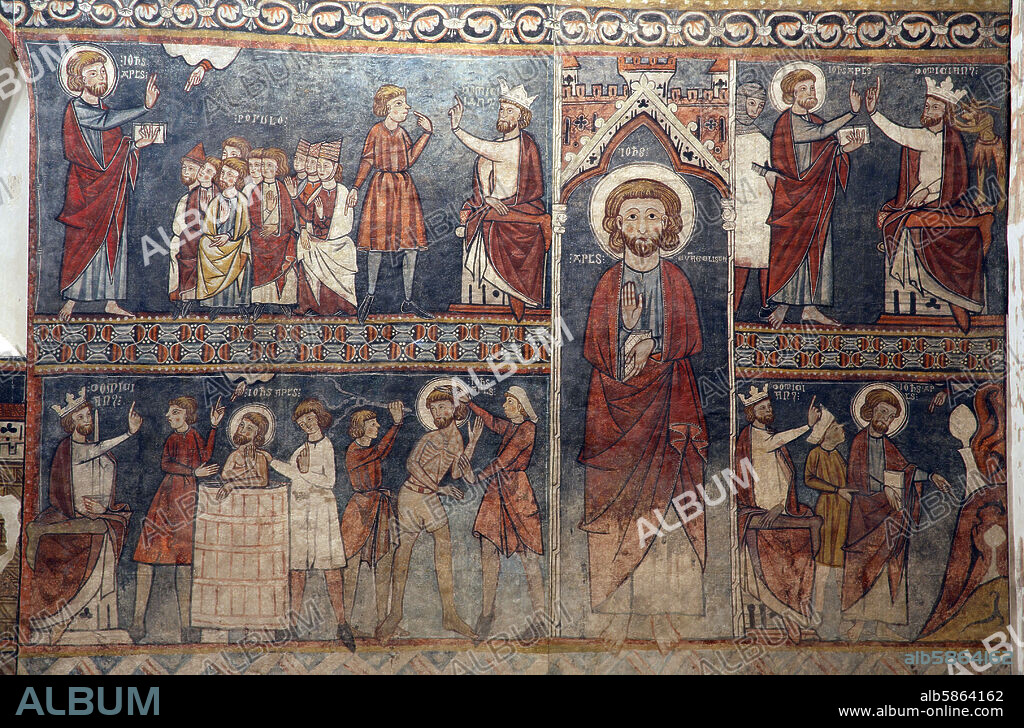 Bierge; ermita de San Fructuoso; pinturas murales (góticas del siglo XIII); escenas de la vida del santo.