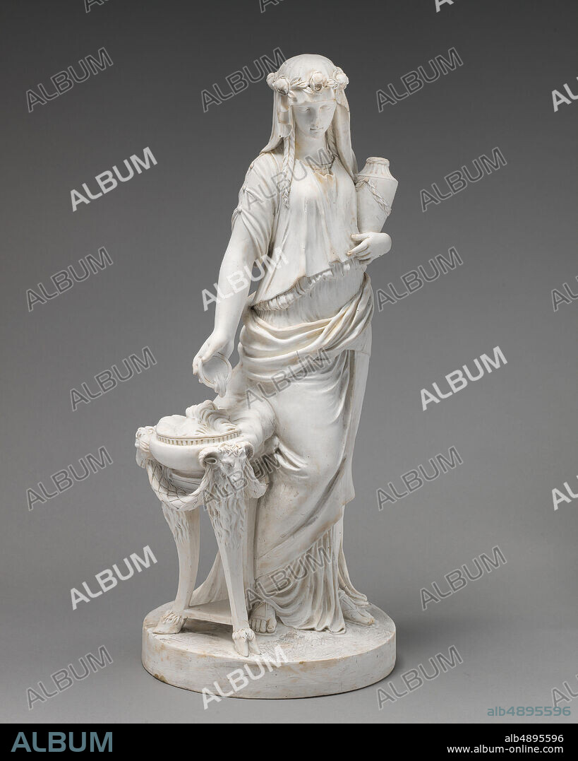 After a marble figure by Clodion (Claude Michel), The Vestal, French, Lorraine, After a marble figure by Clodion (Claude Michel) (French, Nancy 17381814 Paris), ca. 1770, French, Lorraine, Terre de Lorraine, Height: 17 1/4 in. (43.8 cm), Ceramics-Pottery.