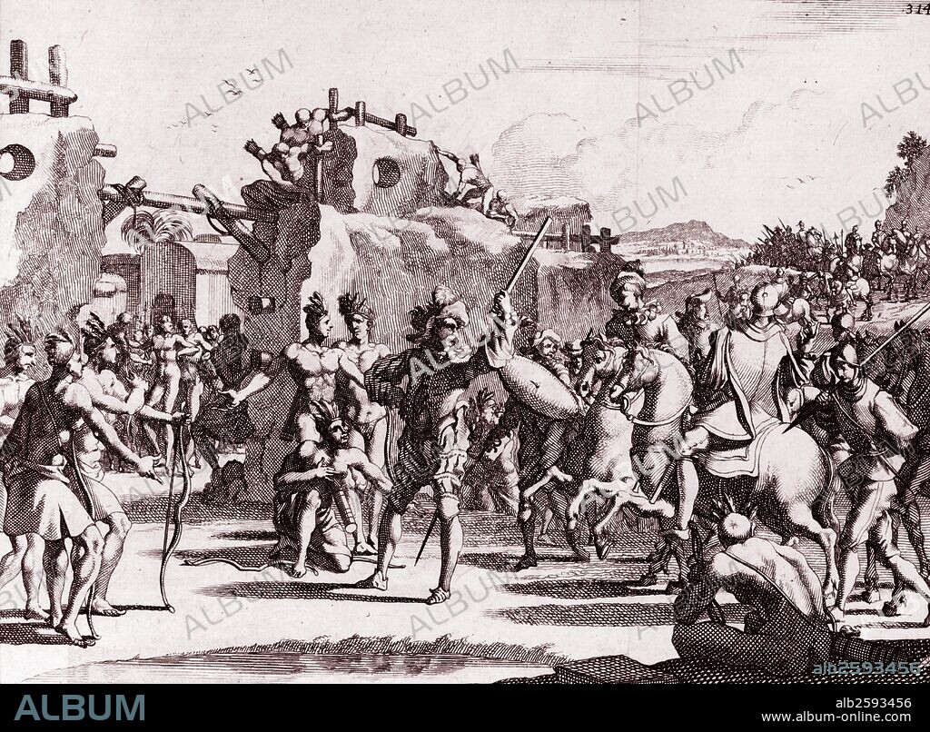 Discovery of treachery in Mauvila, 1731. Also known as the town of Mabila, the town was a small fortress in present-day Alabama. Mabila was a Trojan-horse concept. Chief Tuskaloosa sent the invading Spanish to Mabila in order to stock up on supplies but when the Spanish arrived they were attacked by hidden Indian warriors.