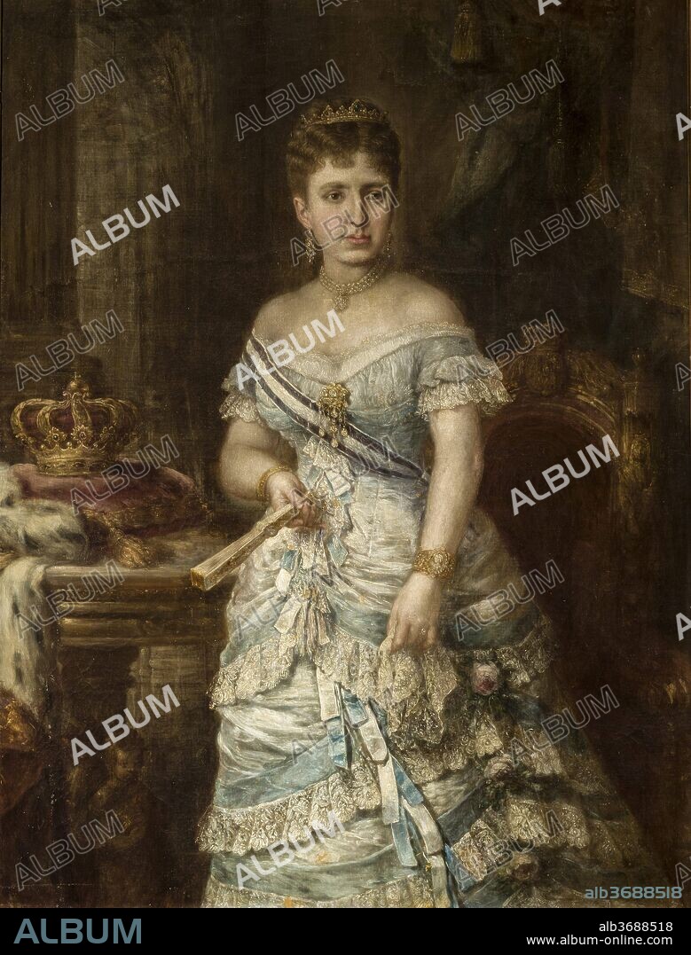 JOSÉ MARÍA ROMERO Y LÓPEZ. José María Romero / "Retrato María Mercedes de Orleans", 1878, Pintura (Óleo sobre lienzo), 1,30 x 1,00 m.