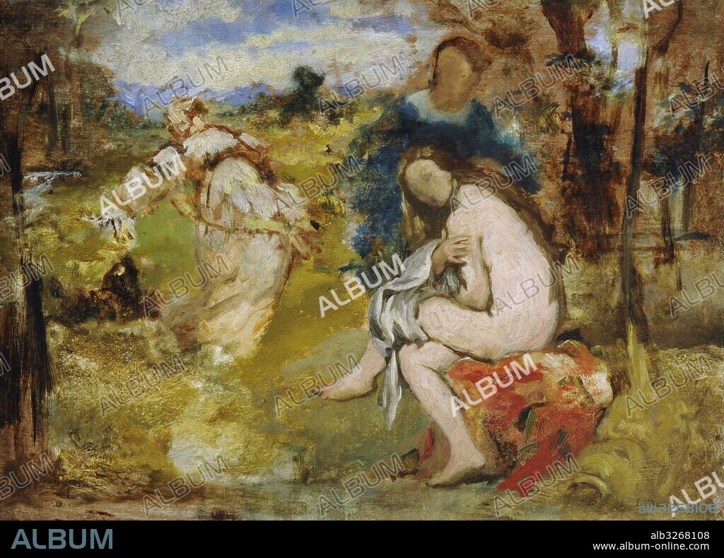 Edouard Manet (1832-1883). Pintor y grabador francés. Estudio para Ninfa sorprendida, hacia 1860. Galeria Nacional. Museo Nacional de Arte, Arquitectura y Diseño. Oslo. Noruega.