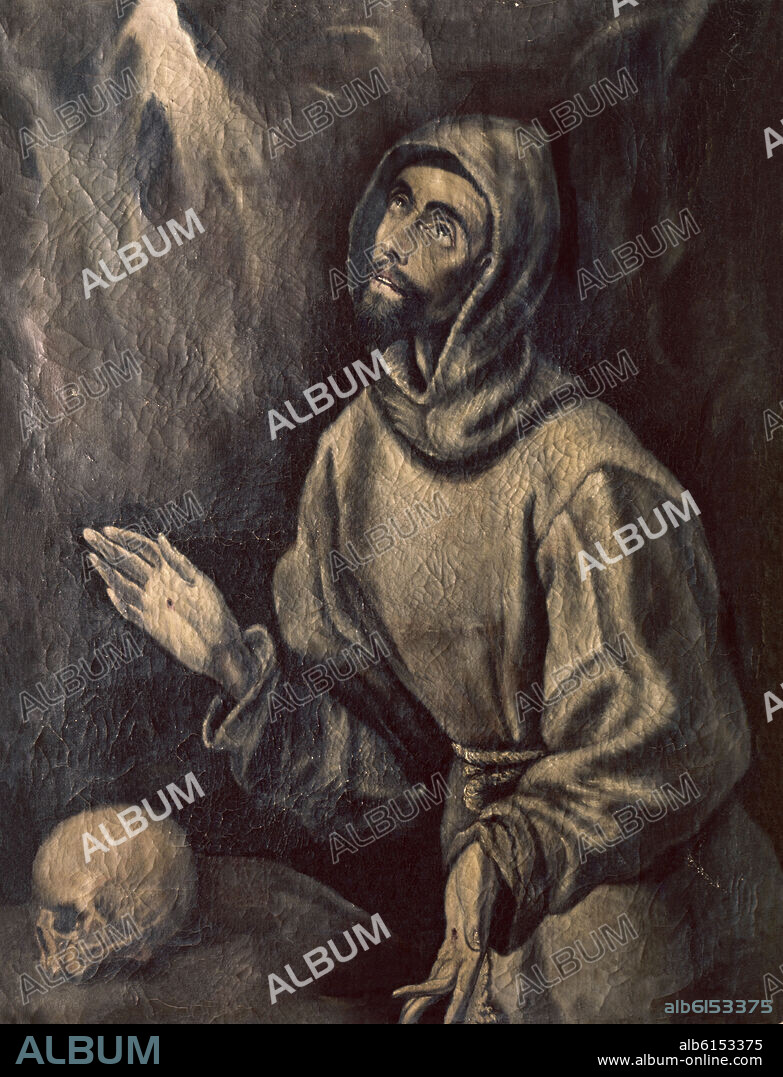 EL GRECO. SAN FRANCISCO DE ASIS EN EXTASIS - FINALES DEL SIGLO XVI O PRINCIPIOS DEL XVII - MANIERISMO ESPAÑOL.