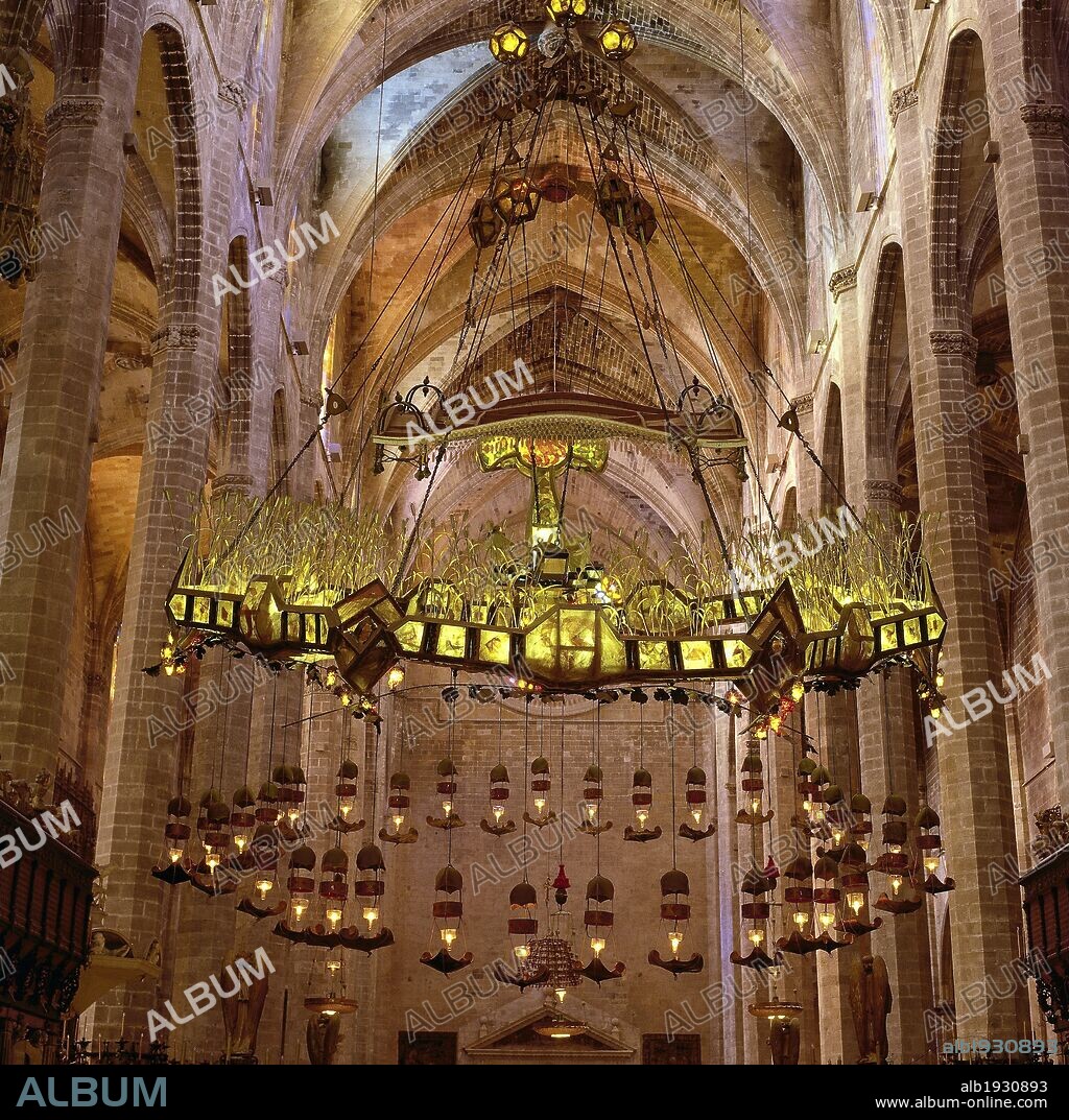 ANTONI GAUDI. Baldacchino modernist Mallorca Cathedral. By Antoni Gaudí.