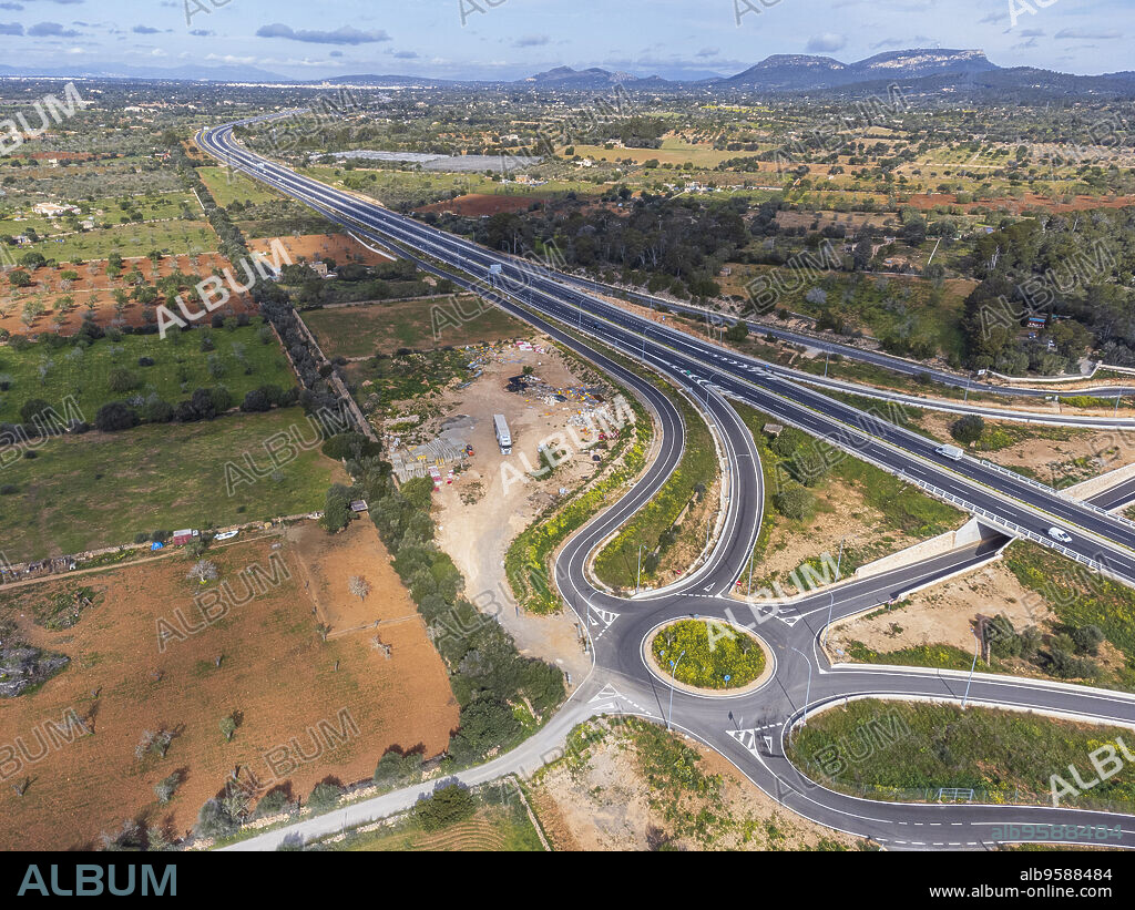 new motorway from Llucmajor to Campos (Ma-19),Mallorca, Balearic Islands, Spain.