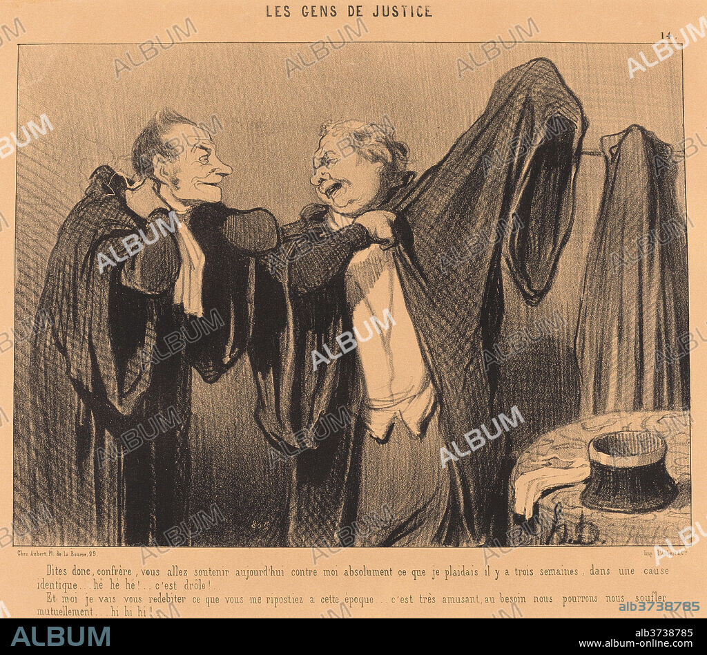 HONORE DAUMIER. Dites donc, confrère, vous allez soutenir... Dated: 1845. Medium: lithograph.