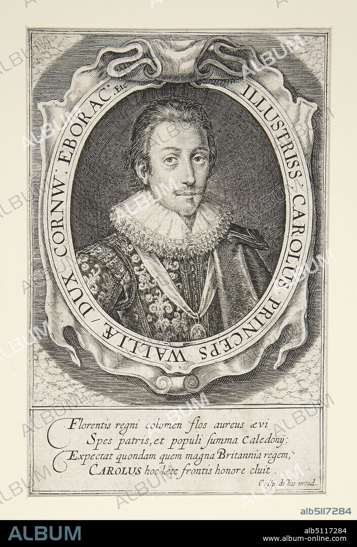Artist: Simon [van] de Passe, Dutch, 15951647, Charles I, as Prince of Wales, Engraving, sheet: 16.5 × 10.8 cm (6 1/2 × 4 1/4 in.), Made in The Netherlands, Dutch, 17th century, Works on Paper - Prints.